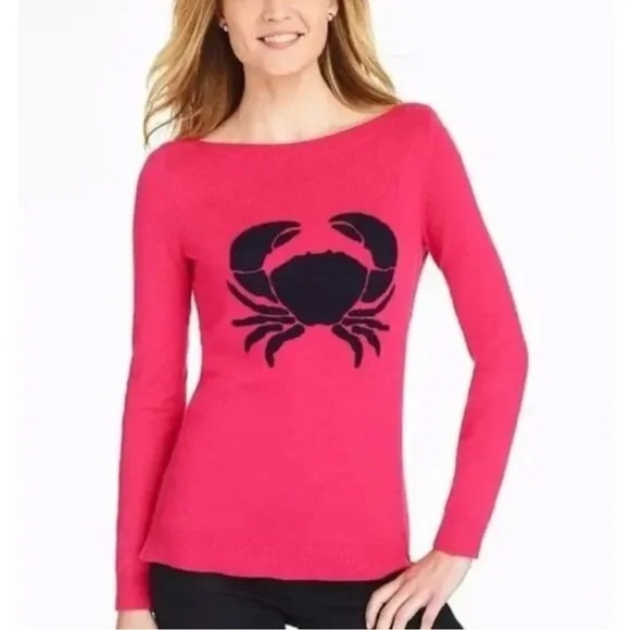 Talbots Women's Pink Fuchsia Crab Sweater Sz 3Xp - Picture 1 of 7